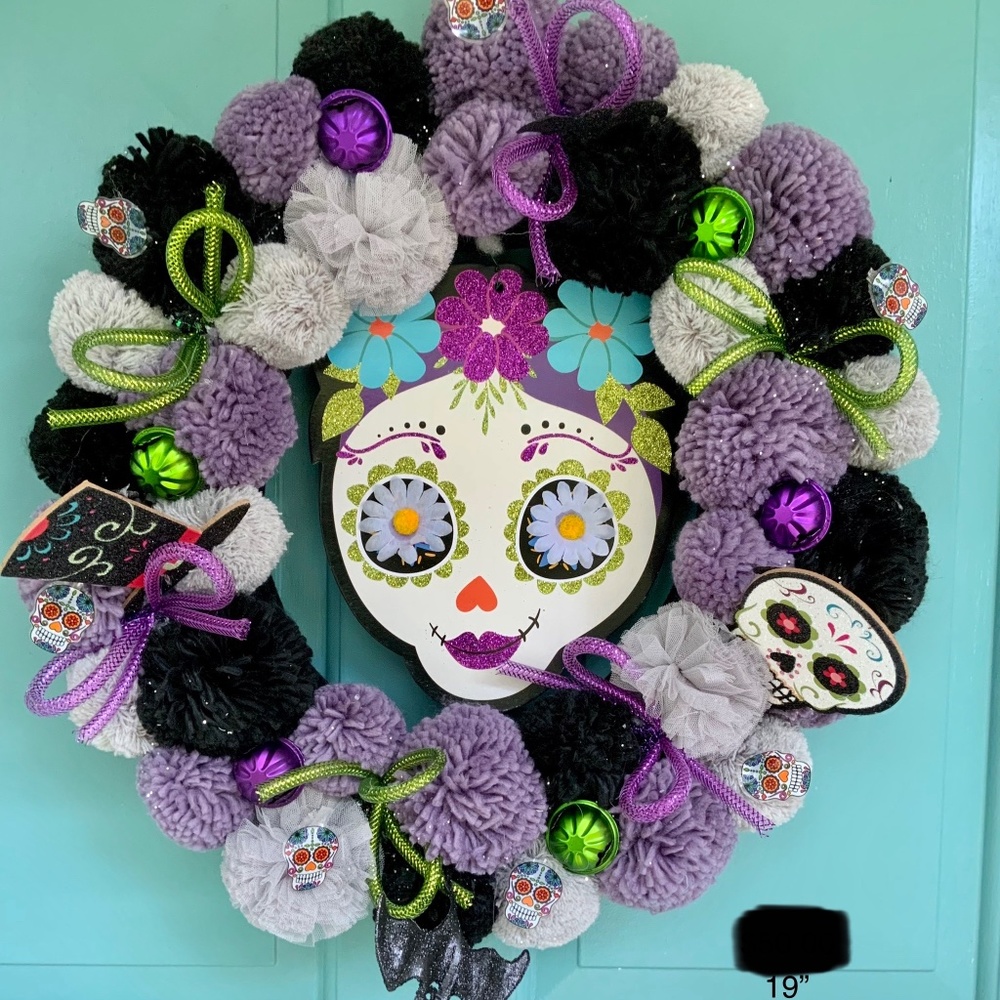 Day of the Dead Halloween Wreath 19”